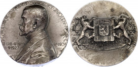 Czechoslovakia Silver Medal for the Election of T. G. Masaryk as President 1927 - 1934 Šejnost
Bo.053b; Silver (.987) 71.76 ., 50 mm.; By J. Šejnost;...