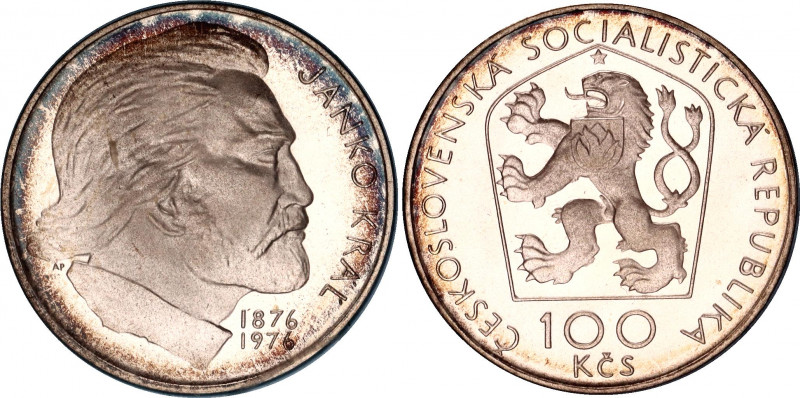 Czechoslovakia 100 Korun 1976 Janko Král Proof
KM# 84; 100 Years - Death of Jan...