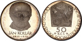 Czechoslovakia 50 Korun 1977 Jan Kollar Proof
KM# 87; 125th Anniversary - Death of Jan Kollár. Silver, Proof. Mintage 5000 Only. In Original sealed b...