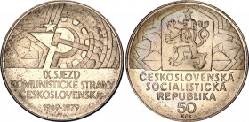 Czechoslovakia 50 Korun 1979 Sjezd Proof
KM# 98; 30th Anniversary of 9th Communist Party Congress. IX. SJEZD KOMUNISTICKÉ STRANY ČESKOSLOVENSKA 1949 ...