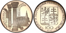 Czechoslovakia 100 Korun 1993 Břevnov Monastery Proof
KM# 162; 1000 Years of Břevnov Monastery. Silver, Proof. Mintage 3000 Only. In Original sealed ...