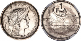 Albania Frang Ar 1927 R NGC MS65
KM# 6; N# 24312; Silver 5,00g.; UNC, Very Rare coin in this grade!