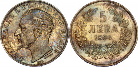 Bulgaria 5 Leva 1894 KB
KM# 18, N# 17712; Silver; Ferdinand I; XF/ AUNC with amazing toning
