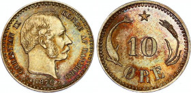 Denmark 10 Ore 1874 CS
KM# 795, N# 5567; Silver; Christian IX; UNC with nice toning