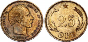 Denmark 25 Ore 1874 CS
KM# 796, N# 9392; Silver; Christian IX; UNC with nice toning