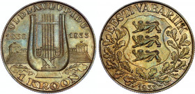 Estonia 1 Kroon 1933
KM# 14, N# 17464; Silver; 10th National Song Festival; UNC with nice toning
