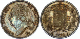 France 1 Franc 1823 A
KM# 709.1, N# 2092; Silver; Louis XVIII; UNC with nice toning