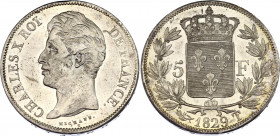 France 5 Francs 1829 T
KM# 728.12; Charles X. Mintage 887,400. Silver, UNC, rare condition.