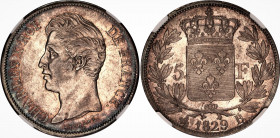 France 5 Francs 1829 B NGC AU 58
KM# 728.2; Charles X (1824-1830). Rouen Mint. Silver, AU-UNC, full mint luster, nice patina.