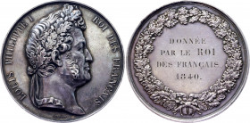 France Politics Society War Medal 1840 Louise Philippe I
Silver; AUNC