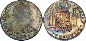 Bolivia 8 Reales 1785 PTS PR
KM# 55, N# 52832; Silver; Carlos III; XF+ with amazing toning