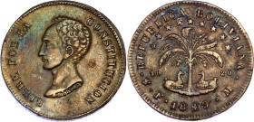 Bolivia 8 Soles 1849 PTS FM
KM# 109; N# 53041; Silver; XF+ with amazing toning