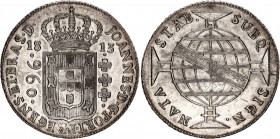 Brazil 960 Reis 1813 B Bahia
KM# 307; N# 23668; Silver; John VI the Clement (1799-1816); Mint luster; Mintage 407 000 Pcs; AUNC-