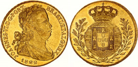 Brazil 6400 Reis 1822 
KM# 328; N# 61834; Gold (917) 14,24g.; John VI the Clement (1816-1822); Mint luster; UNC