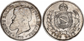 Brazil 2000 Reis 1875 
KM# 475a; N# 27564; Silver; Peter II the Magnanimous (1831-1889); AUNC