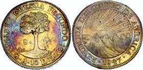 Central American Republic 8 Reales 1847 /6 NG A
KM# 4, N# 17167; Silver; XF+ with amazing toning