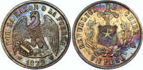 Chile 1 Peso 1872 So
KM# 142.1, N# 4323; Silver; XF/AUNC with amazing toning