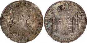 China - Mexico 8 Reales 1806 TH with Chinese Chopmarks
Silver; Charles IIIIl; Countermarked with Multiple "Chinese Chop Marks" on both sides; nice mu...