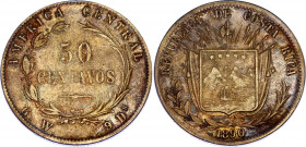 Costa Rica 50 Centavos 1890 GW
KM# 124; N# 46137; Silver; XF