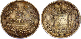 Costa Rica 25 Centavos 1889 HEATON
KM# 130; N# 8748; Silver; AUNC/UNC