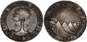 Guatemala 8 Reales 1835 NG M
KM# 4; N# 17167; Silver; Central American Republic; Nice dark patina; XF