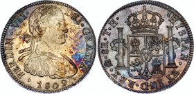 Mexico 8 Reales 1809 Mo TH
KM# 110, N# 11524; Silver; Fernando VII; UNC with amazing toning & mint luster