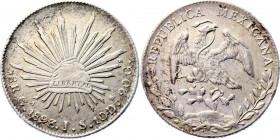 Mexico 8 Reals 1893 aG IS
KM# 377; N# 7394; Silver 27.04 g.; UNC
