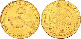 Mexico 8 Escudos 1848 Go PM
KM# 383.7; N# 15010; Gold (.875) 27.00 g.; Mint: Guanajuato; VF-XF