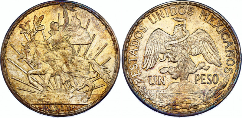 Mexico 1 Peso 1913
KM# 453, N# 8294; Silver; 100th Anniversary of the "Cry for ...