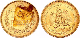 Mexico 2 Pesos 1945 Mo Restrike
KM# 461, N# 13933; Gold (.900) 1.66 g., 13 mm.; UNC