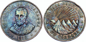 Nicaragua 1 Cordoba 1912 H
KM# 16, N# 25968; Silver; XF+ with amazing toning