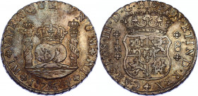 Peru 8 Reales 1764 JM
KM# A64.2; N# 34226; Dot above one mintmark; Silver; Carlos III; XF+