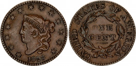 United States 1 Cent 1828
KM# 45.1, N# 14203; Copper; "Liberty Head / Matron Head"; XF