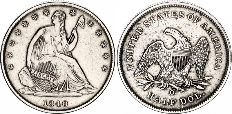 United States 1/2 Dollar 1840 O
KM# 68, N# 14901; Silver 13.12 g.; Seated Liber...