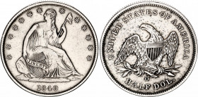 United States 1/2 Dollar 1840 O
KM# 68, N# 14901; Silver 13.12 g.; Seated Liberty Half Dollar; XF+