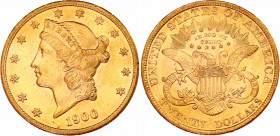 United States 20 Dollars 1900
KM# 74.3; N# 23125; Gold (.900) 33.44 g.; "Liberty Head - Double Eagle" with Motto "TWENTY DOLLARS"; Mint: Philadelphia...