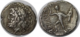 Griechische Münzen, THESSALIA. Ainianes. Drachme 360 - 350 v.Chr, 2.13 g. Silber. Vorzüglich