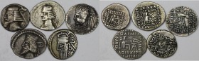 Griechische Münzen, Lots und Samlungen griechischer Münzen. Parthien. 123 v.Chr - 628 n.Chr, Mithradates II., Orodes II., Phraates IV., Vologases I., ...