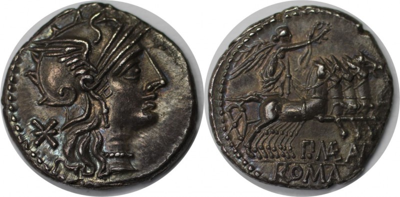 Römische Münzen, MÜNZEN DER RÖMISCHEN REPUBLIK. AR-Denar 132 v. Chr, Rom. P. Mae...