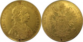 RDR – Habsburg – Österreich, KAISERREICH ÖSTERREICH. Franz Josef (1848 - 1916). 4 Dukaten 1888 Wien, 13,89 g. Gold. J. 345. Fr. 487. Schlum. 507. Unte...