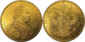 RDR – Habsburg – Österreich, KAISERREICH ÖSTERREICH. Franz Joseph (1848-1916). 4 Dukaten 1910, Wien, Gold. Fr:487, Herinek:65, J:345. Fast Vorzüglich,...