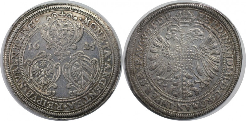 Altdeutsche Münzen und Medaillen, NÜRNBERG, STADT. Reichstaler 1625, mit Titel F...