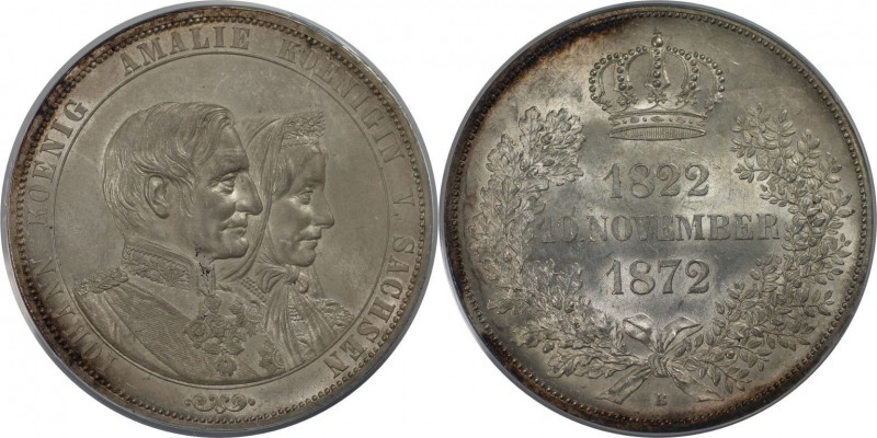 Altdeutsche Münzen und Medaillen, SACHSEN - ALBERTINE. Johann (1854-1873). Golde...