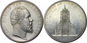 Altdeutsche Münzen und Medaillen, WÜRTTEMBERG, HERZOGTUM, SEIT 1806 KÖNIGREICH. Karl (1864-1891). Doppelter Vereinstaler 1871, Ulmer Münster. Ohne Ran...
