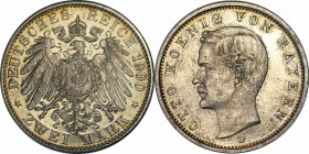 Deutsche Münzen und Medaillen ab 1871, REICHSSILBERMÜNZEN, Bayern. Otto (1886-1913). 2 Mark 1900 D, Jaeger 45. Polierte Platte. Etwas berieben, Patina...