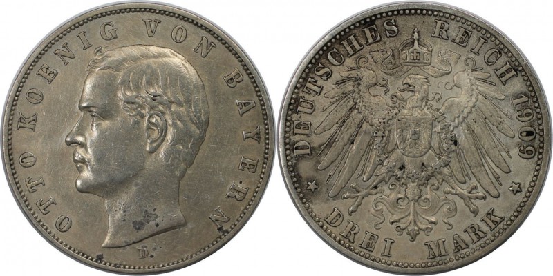 Deutsche Münzen und Medaillen ab 1871. REICHSSILBERMÜNZEN. Bayern. Otto (1886-19...