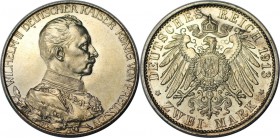 Deutsche Münzen und Medaillen ab 1871, REICHSSILBERMÜNZEN, Preußen, Wilhelm II (1888-1918). 2 Mark 1913 A, Silber. Jaeger 111. Stempelglanz