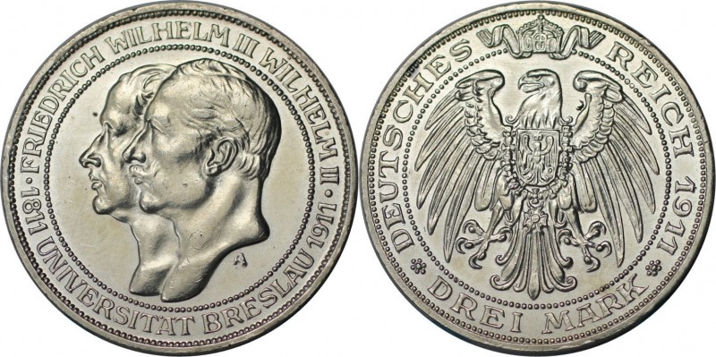 Deutsche Münzen und Medaillen ab 1871, REICHSSILBERMÜNZEN, Preußen, Wilhelm II (...
