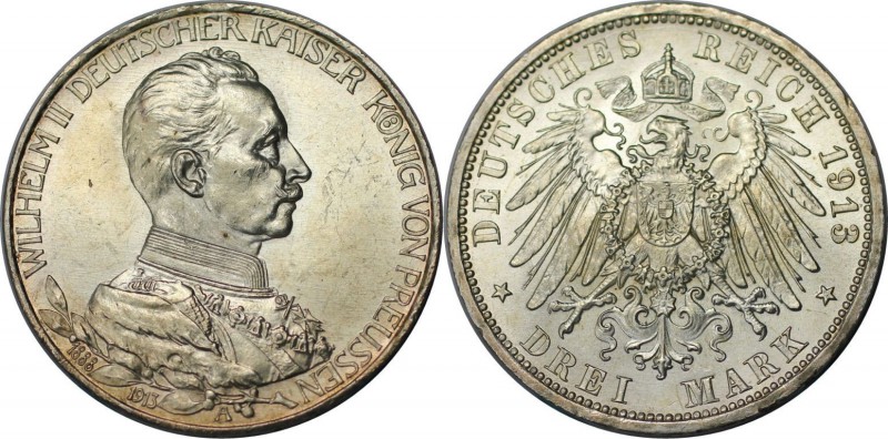 Deutsche Münzen und Medaillen ab 1871, REICHSSILBERMÜNZEN, Preußen, Wilhelm II (...