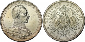 Deutsche Münzen und Medaillen ab 1871, REICHSSILBERMÜNZEN, Preußen, Wilhelm II (1888-1918). 3 Mark 1913 A, Silber. Jaeger 112. Fast Stempelglanz